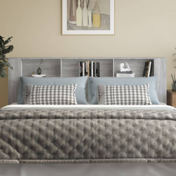 Tăblie de pat cu dulap, gri sonoma, 220x18,5x104,5 cm - Img 3
