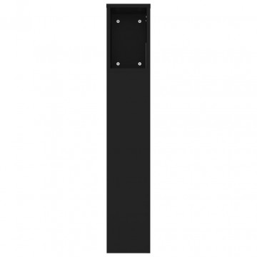 Tăblie de pat cu dulap, negru, 220x18,5x104,5 cm - Img 7
