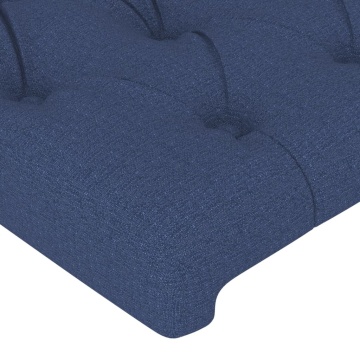 Tăblie de pat cu LED, albastru, 100x7x78/88 cm, textil - Img 6
