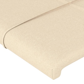 Tăblie de pat cu LED, crem, 160x5x78/88 cm, textil - Img 6