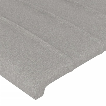 Tăblie de pat cu LED, gri deschis, 103x16x118/128 cm, textil - Img 6
