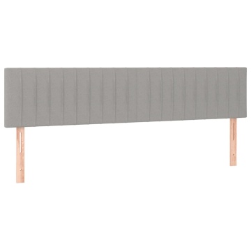 Tăblie de pat cu LED, gri deschis, 180x5x78/88 cm, textil - Img 4