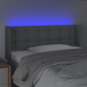 Tăblie de pat cu LED, gri deschis, 83x16x78/88 cm, textil - Img 4