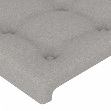 Tăblie de pat cu LED, gri deschis, 83x16x78/88 cm, textil - Img 6