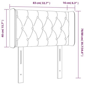 Tăblie de pat cu LED, gri deschis, 83x16x78/88 cm, textil - Img 5