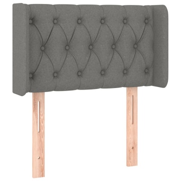 Tăblie de pat cu LED, gri închis, 83x16x78/88 cm, textil - Img 3