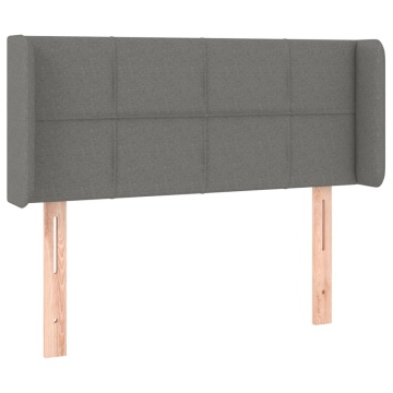 Tăblie de pat cu LED, gri închis, 93x16x78/88 cm, textil - Img 3