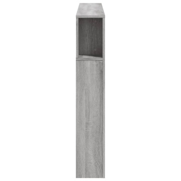 Tăblie de pat cu LED, gri sonoma, 140x18,5x103,5 cm, lemn - Img 6