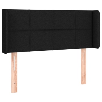 Tăblie de pat cu LED, negru, 93x16x78/88 cm, textil - Img 3