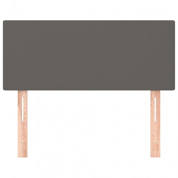 Tăblie de pat, gri, 100x5x78/88 cm, piele ecologică - Img 3