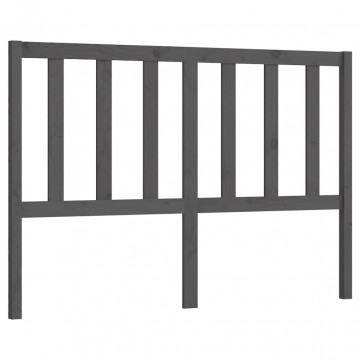 Tăblie de pat, gri, 126x4x100 cm, lemn masiv de pin - Img 2