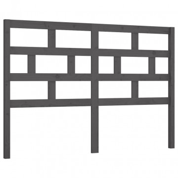 Tăblie de pat, gri, 146x4x100 cm, lemn masiv de pin - Img 2
