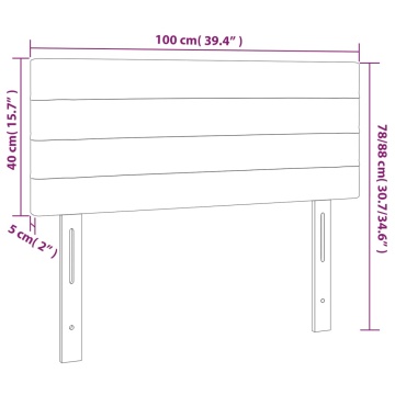 Tăblie de pat, gri deschis, 100x5x78/88 cm, catifea - Img 7