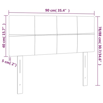 Tăblie de pat, gri închis, 90x5x78/88 cm, textil - Img 7