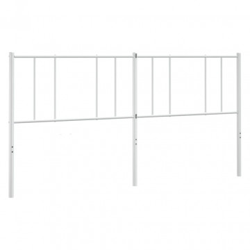 Tăblie de pat metalică, alb, 180 cm - Img 2