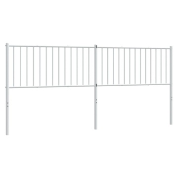 Tăblie de pat metalică, alb, 200 cm - Img 2