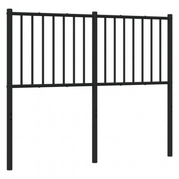 Tăblie de pat metalică, negru, 125x3x90 cm - Img 7