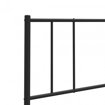 Tăblie de pat metalică, negru, 140 cm - Img 6