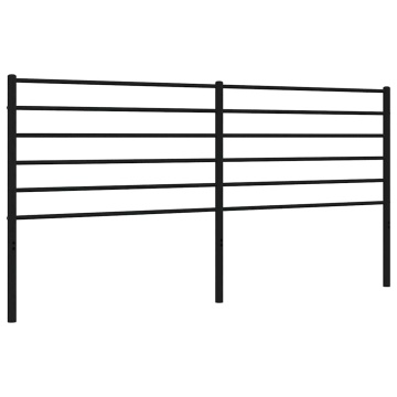 Tăblie de pat metalică, negru, 180 cm - Img 2