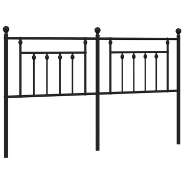 Tăblie de pat metalică, negru, 180 cm - Img 2
