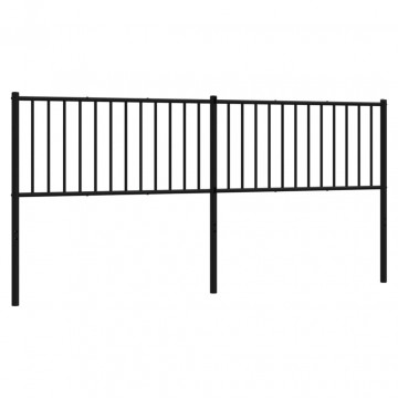 Tăblie de pat metalică, negru, 198x3x90 cm - Img 2