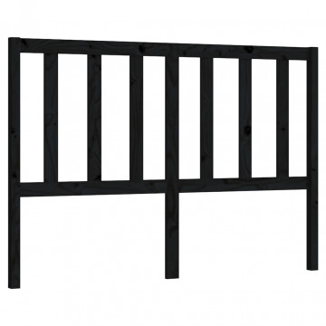 Tăblie de pat, negru, 126x4x100 cm, lemn masiv de pin - Img 2