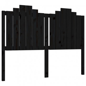 Tăblie de pat, negru, 146x4x110 cm, lemn masiv de pin - Img 2