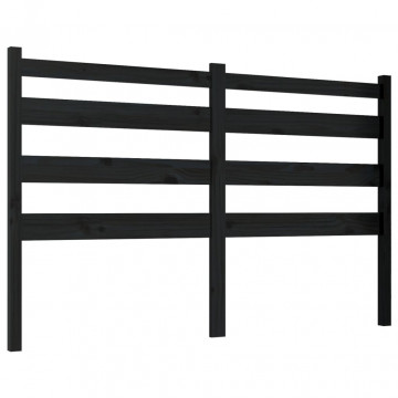 Tăblie de pat, negru, 166x4x100 cm, lemn masiv de pin - Img 2
