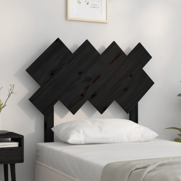 Tăblie de pat, negru, 92x3x81 cm, lemn masiv de pin - Img 1