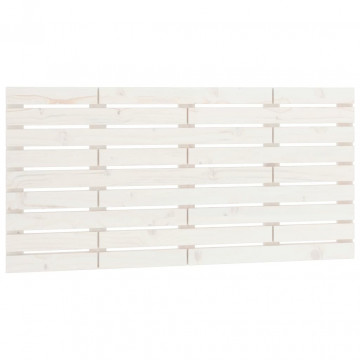 Tăblie de pat pentru perete, alb, 126x3x63 cm, lemn masiv pin - Img 2