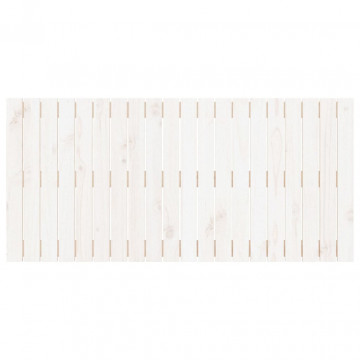 Tăblie de pat pentru perete, alb, 127,5x3x60 cm, lemn masiv pin - Img 4