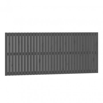 Tăblie de pat pentru perete, gri, 204x3x90 cm, lemn masiv pin - Img 2