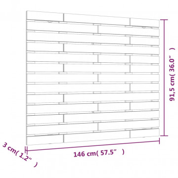 Tăblie de pat pentru perete, negru 146x3x91,5 cm lemn masiv pin - Img 7
