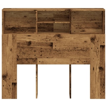 Tăblie pat cu dulap, lemn vechi 120x19x103,5 cm lemn prelucrat - Img 4