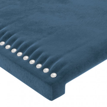 Tăblii de pat, 2 buc, albastru închis, 100x5x78/88 cm, catifea - Img 4