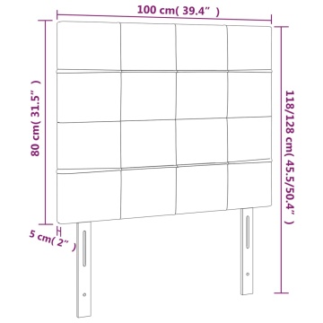 Tăblii de pat, 2 buc, crem, 100x5x78/88 cm, textil - Img 7
