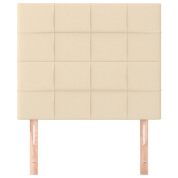 Tăblii de pat, 2 buc, crem, 80x5x78/88 cm, textil - Img 3