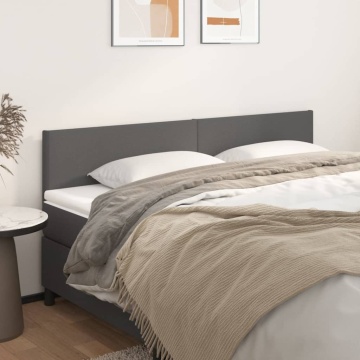 Tăblii de pat, 2 buc, gri, 90x5x78/88 cm, piele ecologică - Img 1