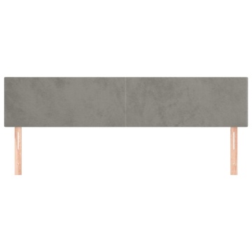 Tăblii de pat, 2 buc, gri deschis, 80x5x78/88 cm, catifea - Img 3