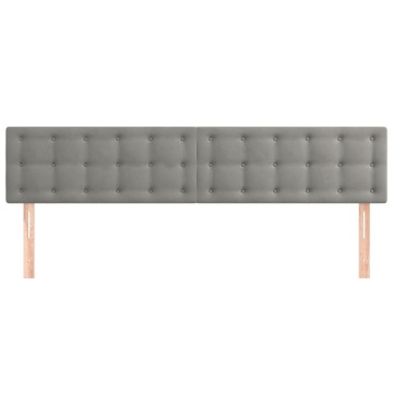 Tăblii de pat, 2 buc, gri deschis, 80x5x78/88 cm, catifea - Img 3