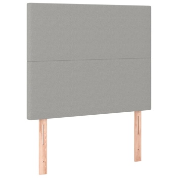 Tăblii de pat, 2 buc, gri deschis, 90x5x78/88 cm, textil - Img 2