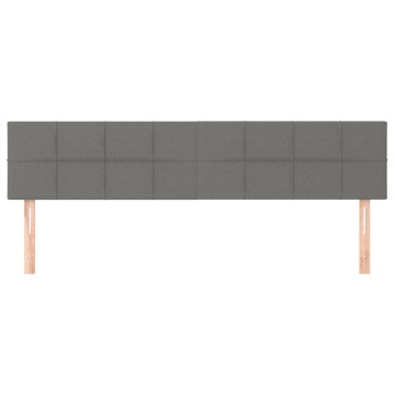 Tăblii de pat, 2 buc, gri închis, 80x5x78/88 cm, textil - Img 3