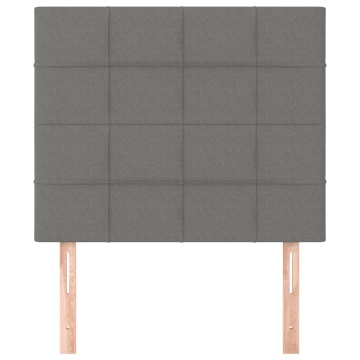 Tăblii de pat, 2 buc, gri închis, 90x5x78/88 cm, textil - Img 3