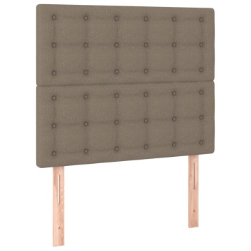 Tăblii de pat, 2 buc, gri taupe, 80x5x78/88 cm, textil - Img 2