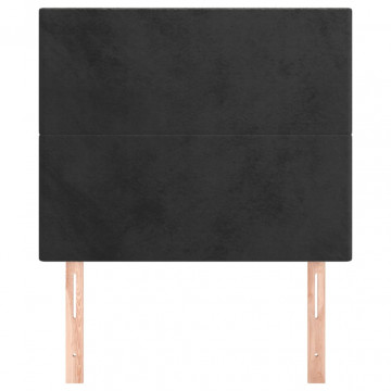 Tăblii de pat, 2 buc, negru, 100x5x78/88 cm, catifea - Img 3