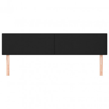 Tăblii de pat, 2 buc, negru, 100x5x78/88 cm, piele ecologică - Img 3