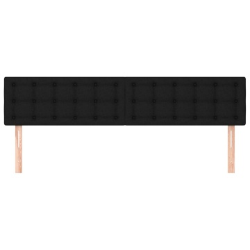 Tăblii de pat, 2 buc, negru, 100x5x78/88 cm, textil - Img 3