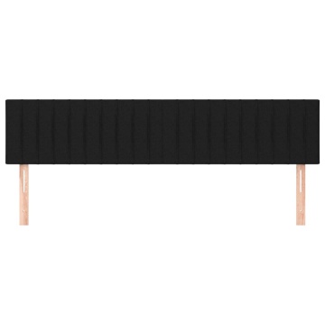 Tăblii de pat, 2 buc, negru, 100x5x78/88 cm, textil - Img 3
