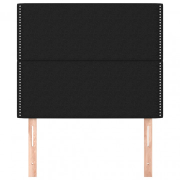 Tăblii de pat, 2 buc, negru, 100x5x78/88 cm, textil - Img 3