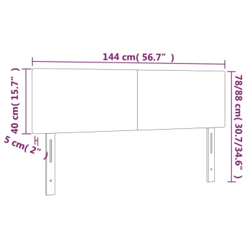 Tăblii de pat, 2 buc., negru, 72x5x78/88 cm, textil - Img 7